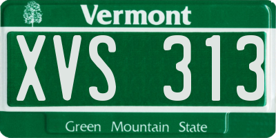 VT license plate XVS313
