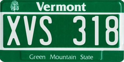 VT license plate XVS318