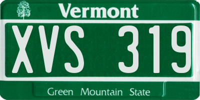 VT license plate XVS319