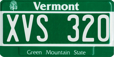VT license plate XVS320