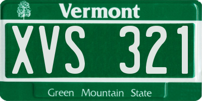 VT license plate XVS321
