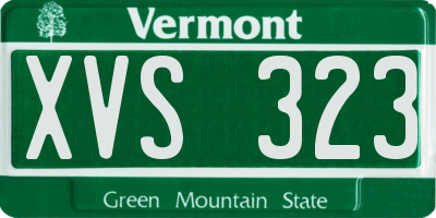 VT license plate XVS323