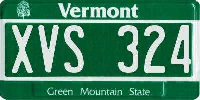 VT license plate XVS324