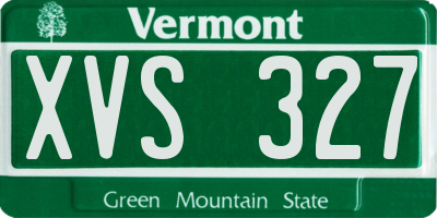 VT license plate XVS327