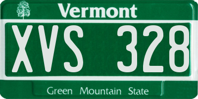 VT license plate XVS328
