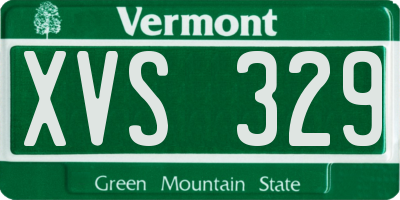 VT license plate XVS329