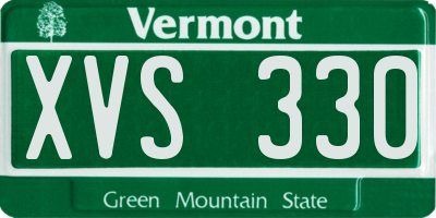 VT license plate XVS330