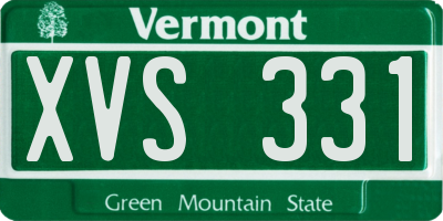 VT license plate XVS331