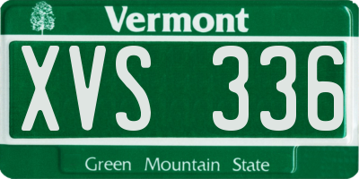 VT license plate XVS336