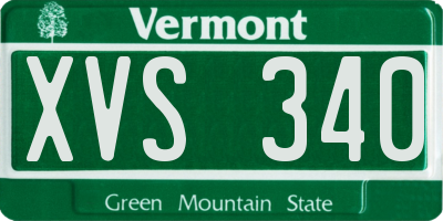 VT license plate XVS340