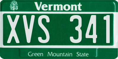 VT license plate XVS341