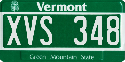 VT license plate XVS348