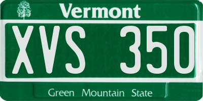 VT license plate XVS350