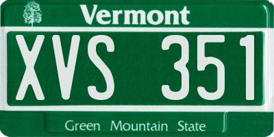 VT license plate XVS351