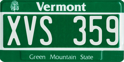 VT license plate XVS359