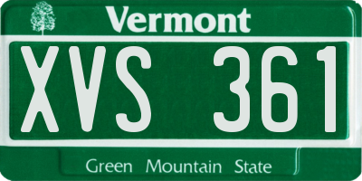 VT license plate XVS361