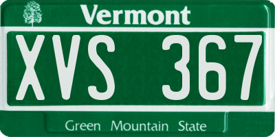 VT license plate XVS367