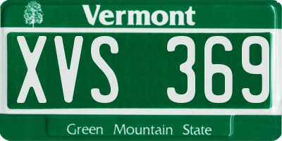 VT license plate XVS369