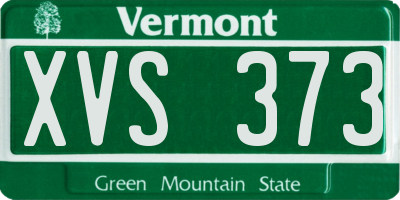 VT license plate XVS373