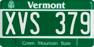 VT license plate XVS379