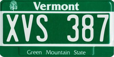 VT license plate XVS387