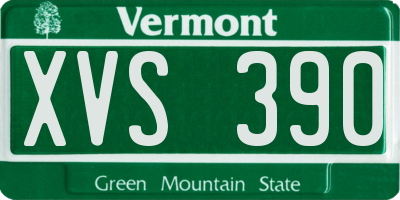 VT license plate XVS390
