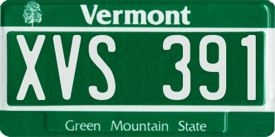 VT license plate XVS391