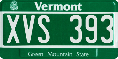 VT license plate XVS393