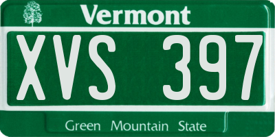 VT license plate XVS397