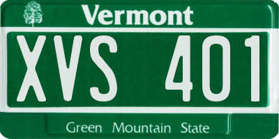 VT license plate XVS401