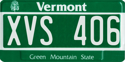 VT license plate XVS406