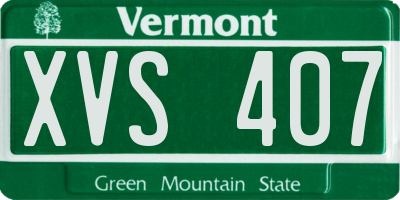 VT license plate XVS407