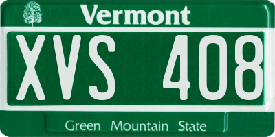 VT license plate XVS408