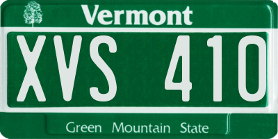 VT license plate XVS410