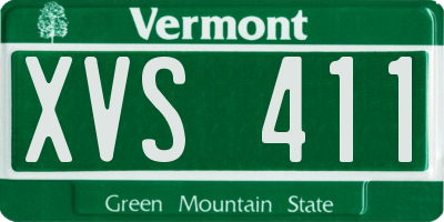 VT license plate XVS411
