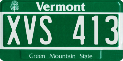 VT license plate XVS413