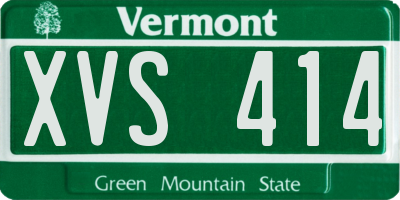 VT license plate XVS414