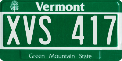 VT license plate XVS417