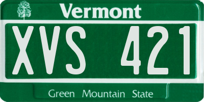 VT license plate XVS421