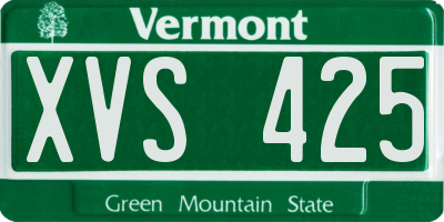 VT license plate XVS425
