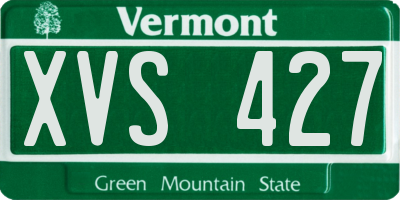 VT license plate XVS427