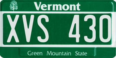 VT license plate XVS430