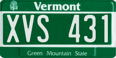 VT license plate XVS431