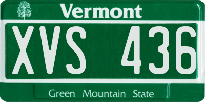 VT license plate XVS436