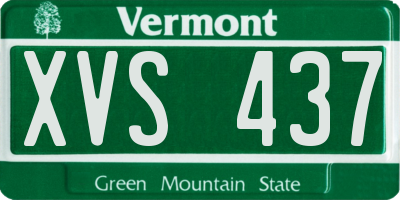VT license plate XVS437
