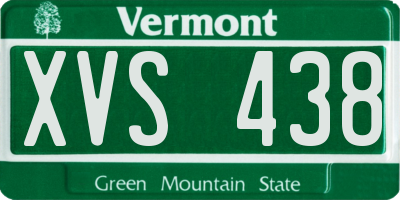 VT license plate XVS438