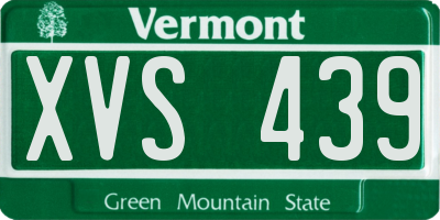 VT license plate XVS439