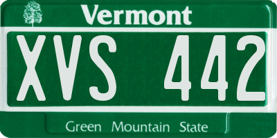 VT license plate XVS442