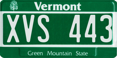 VT license plate XVS443