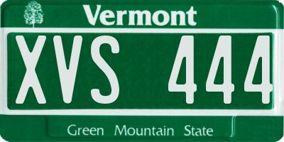 VT license plate XVS444